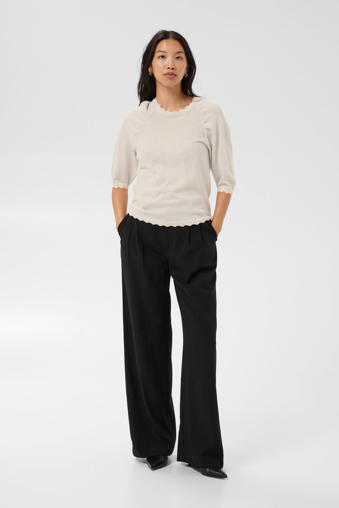 Dot Pullover - Whitecap Gray with Lurex
