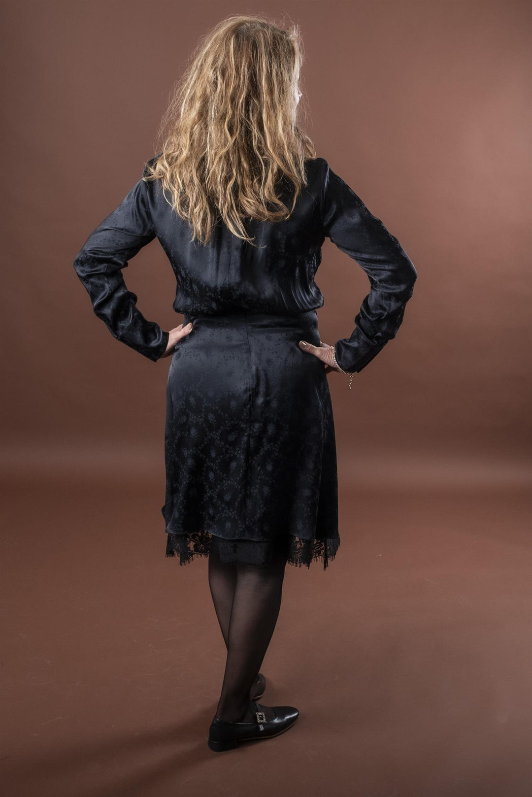 Jacquard Mini Dress - Black