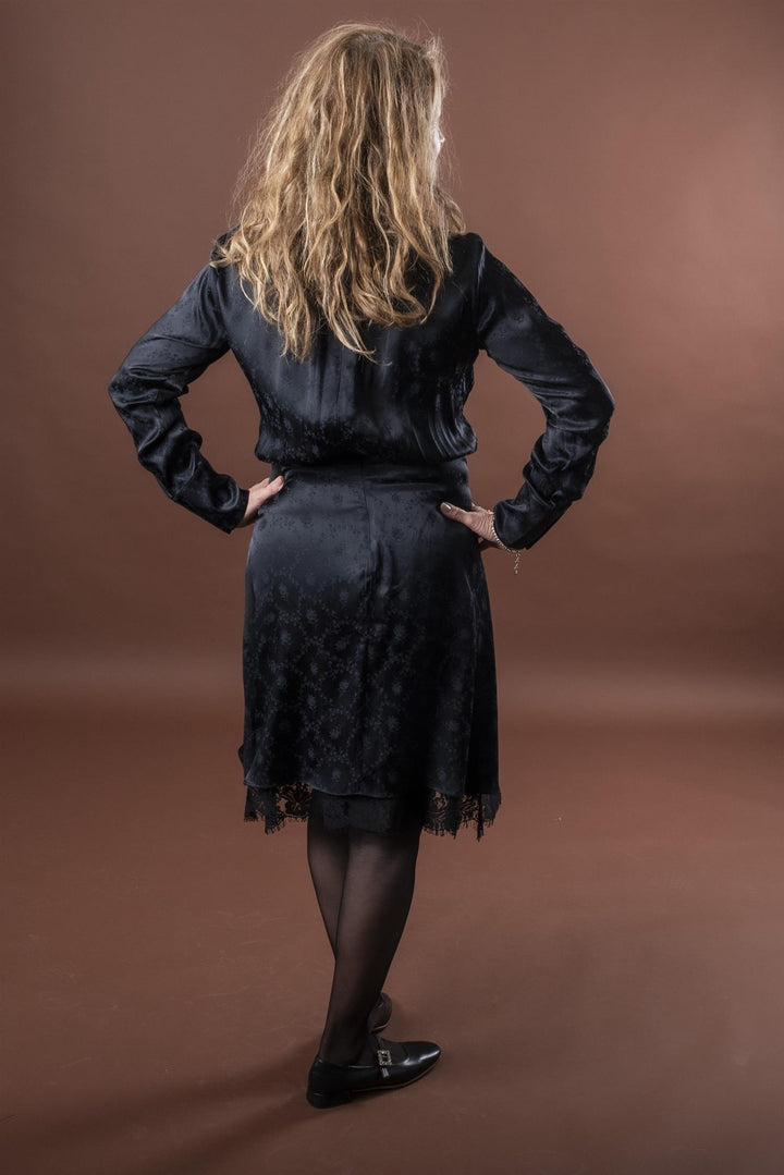 Jacquard Mini Dress - Black