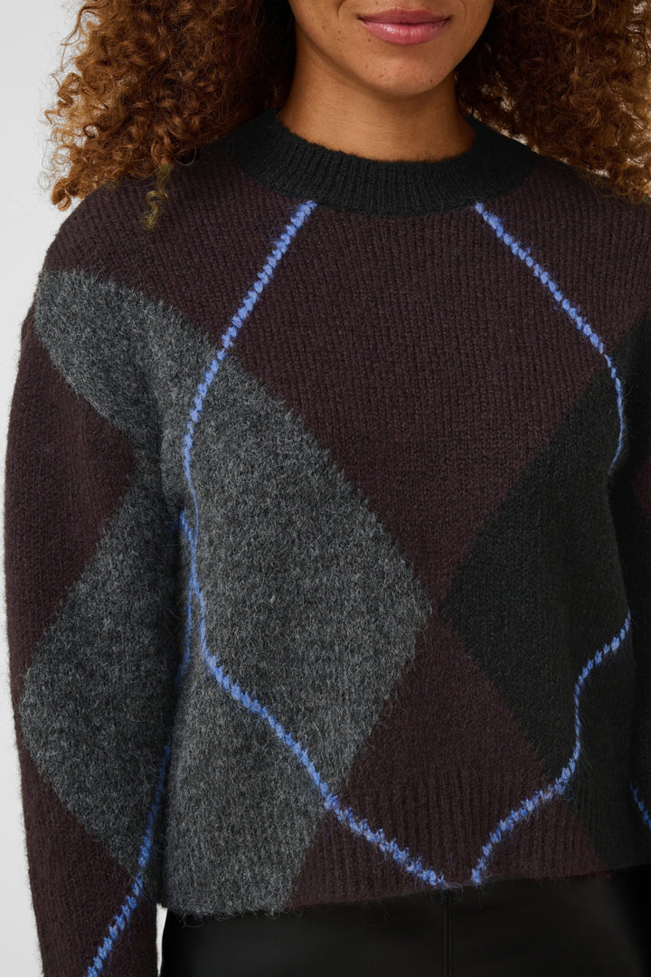 KAgrith Knit Pullover - Dark grey melange / Fudge