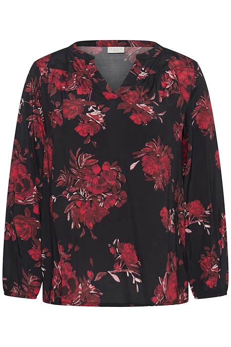 KChipe Blouse - Black/Red Flower