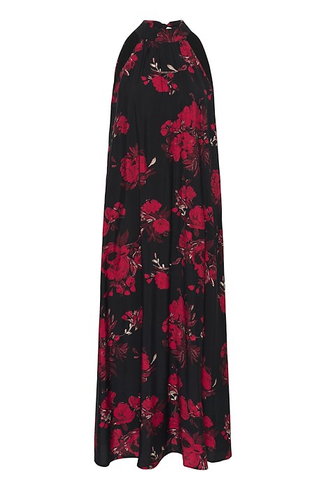 KApamela Halterneck Dress - Black/Red Flower