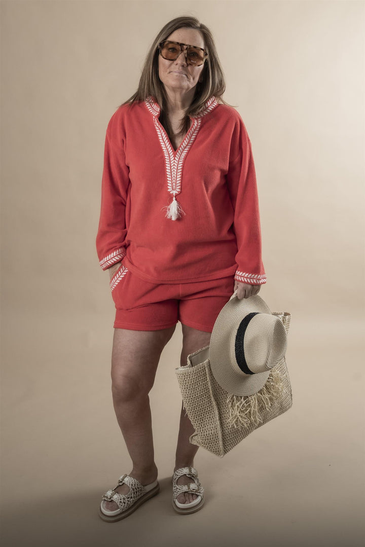 Kaftan Top - Coral