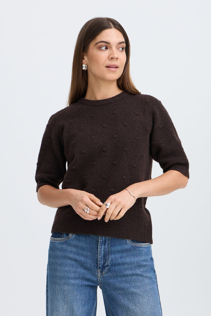 PZDAGMAR Short Sleeve Knit - Espresso Melange
