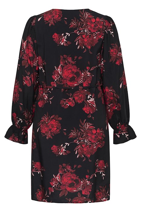 KChipe Dress - Black/Red Flower