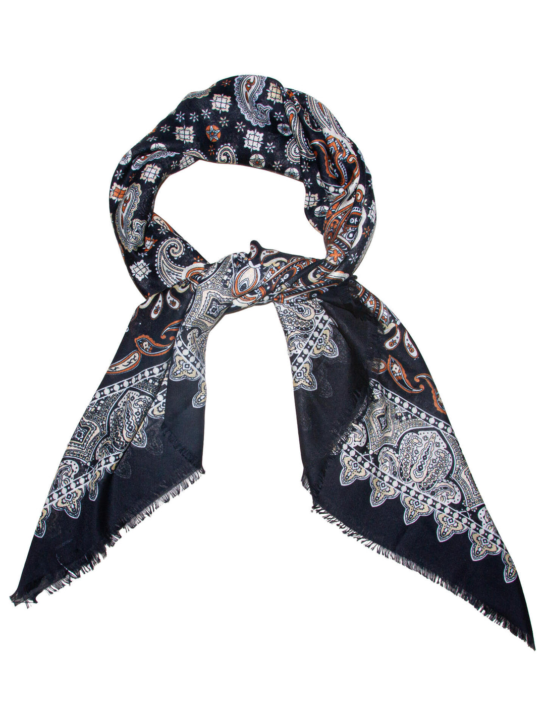 Skjerf Paisley Stort - Black