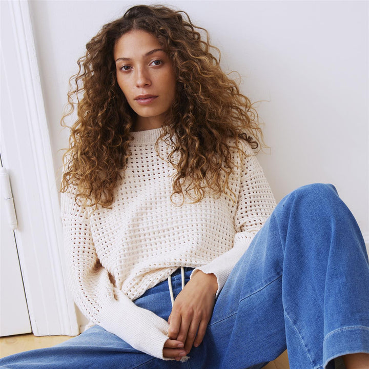 PZRAELYN Oversized Pullover - Antique White
