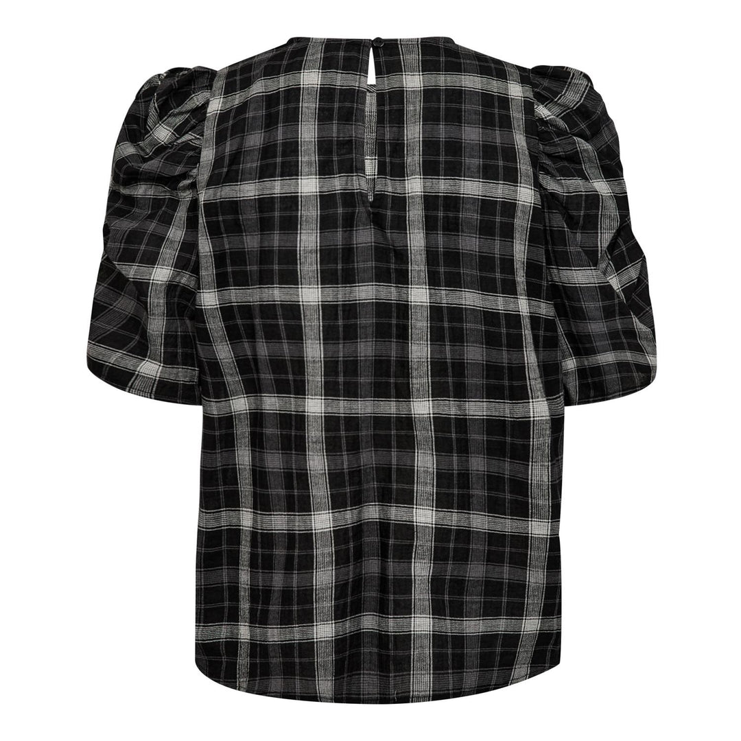 SallyCC Check Blouse - Black