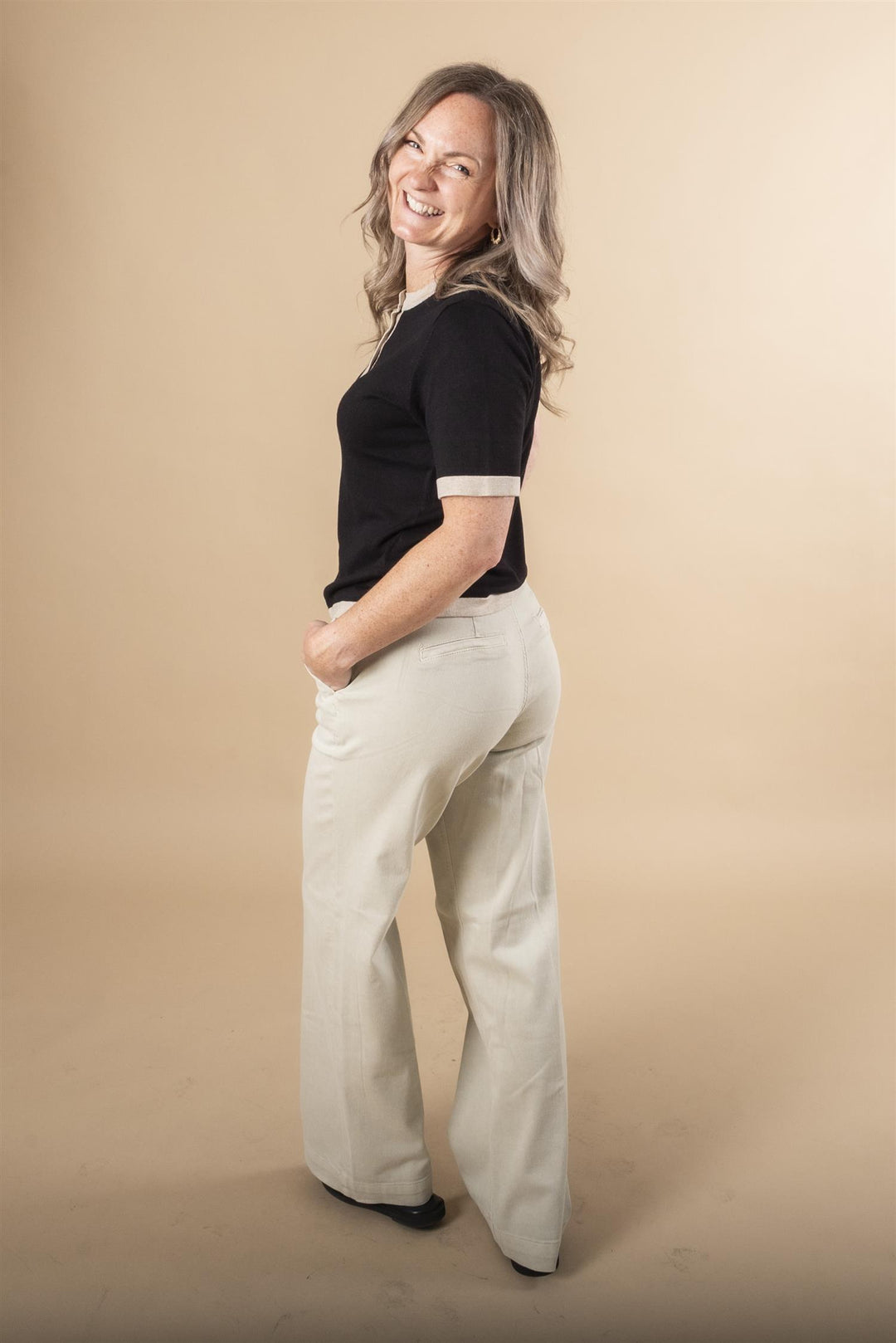 Lara 149 Pant Wide - Oatmeal
