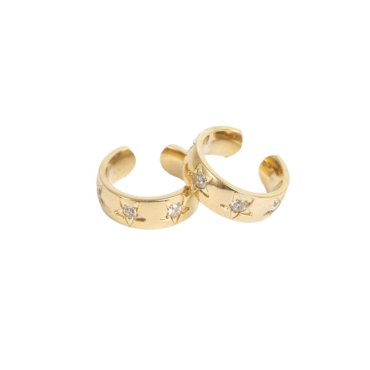 Twinkle Cuffs Earring by Tone Damli - Gold/Cubic Zirconia