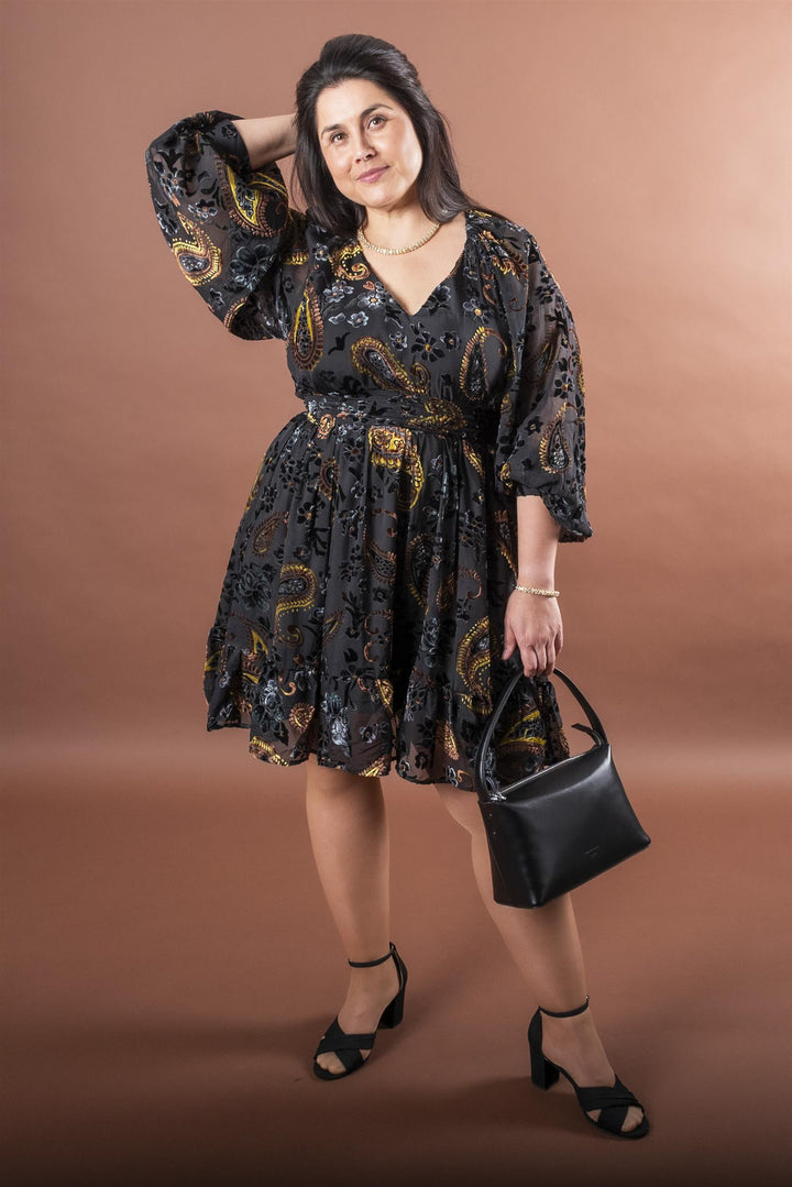 Fione Paisley Dress - Black