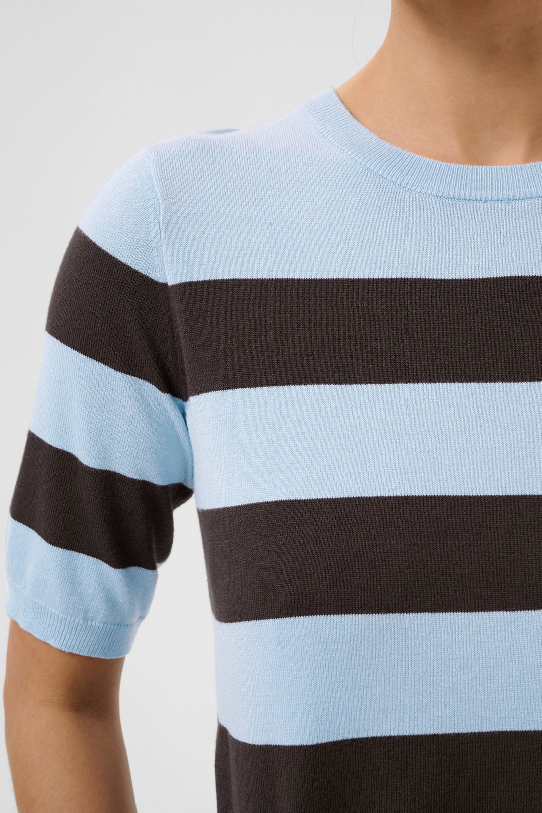 KAlizza Striped Knit - Blue fog / Brown Wide Stripe