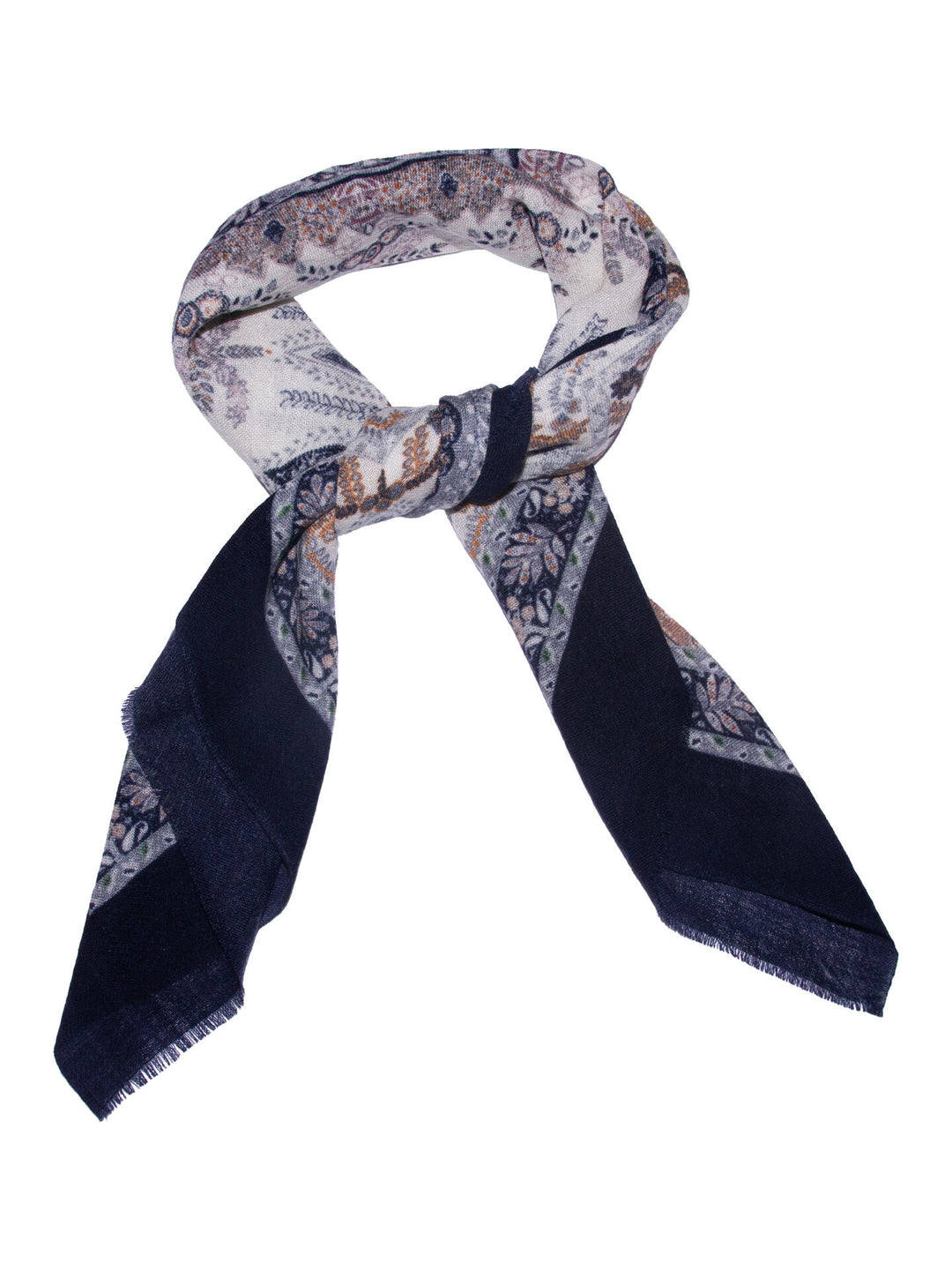 Skjerf Ull Paisley - Navy