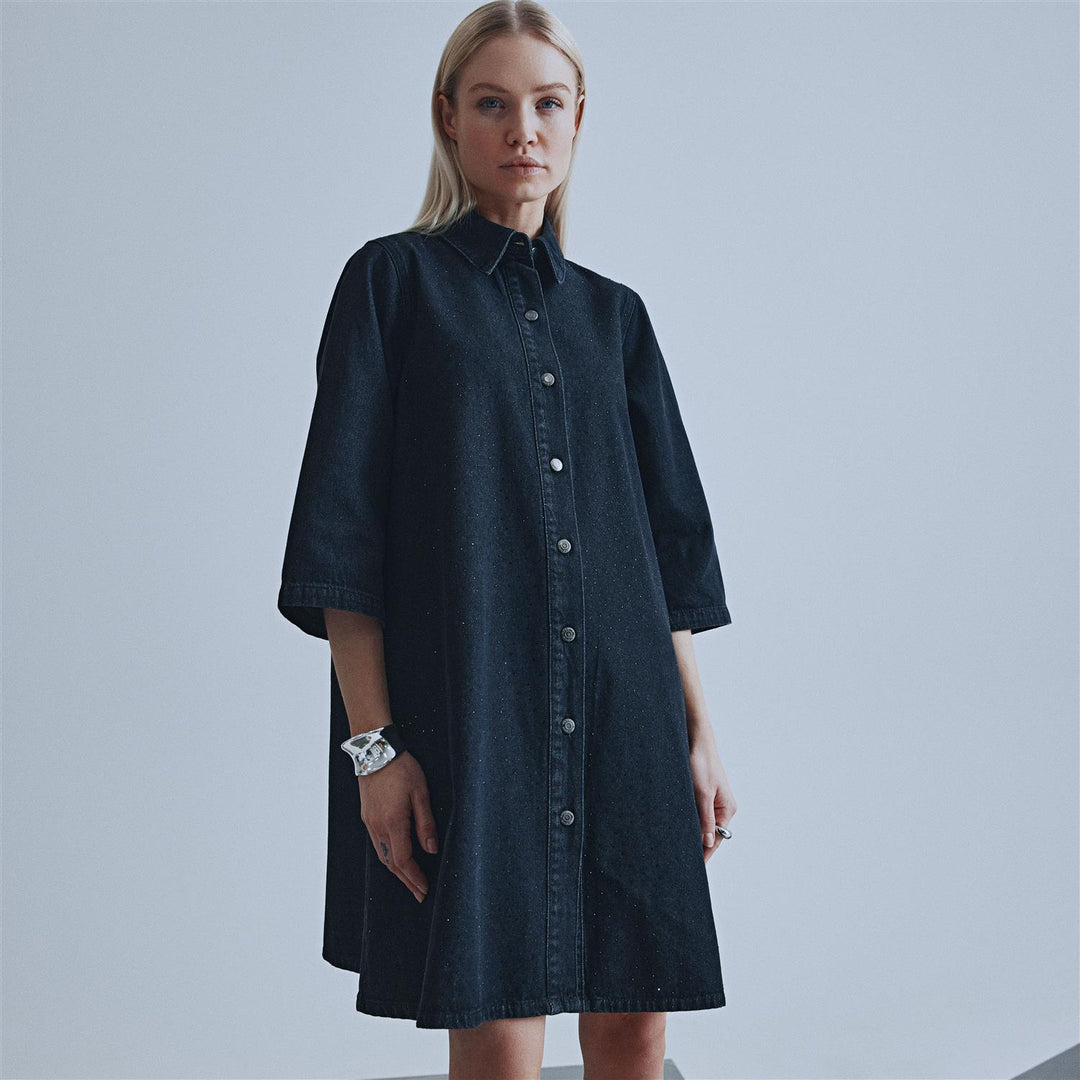 PZDECOLE DRESS - Black Denim