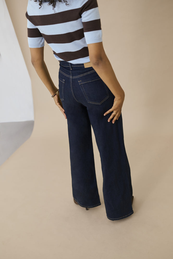 KAmeadow HighWaist Reg Fit Jeans - Dark Blue Unwashed Denim