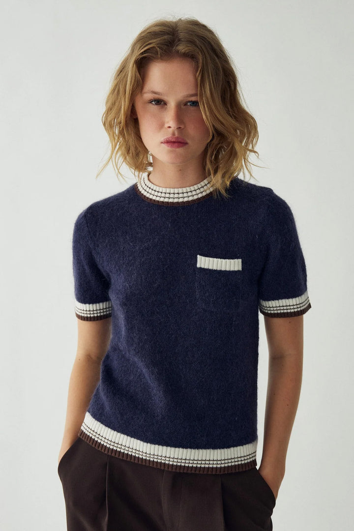 Marthy Knit - Navy Brown