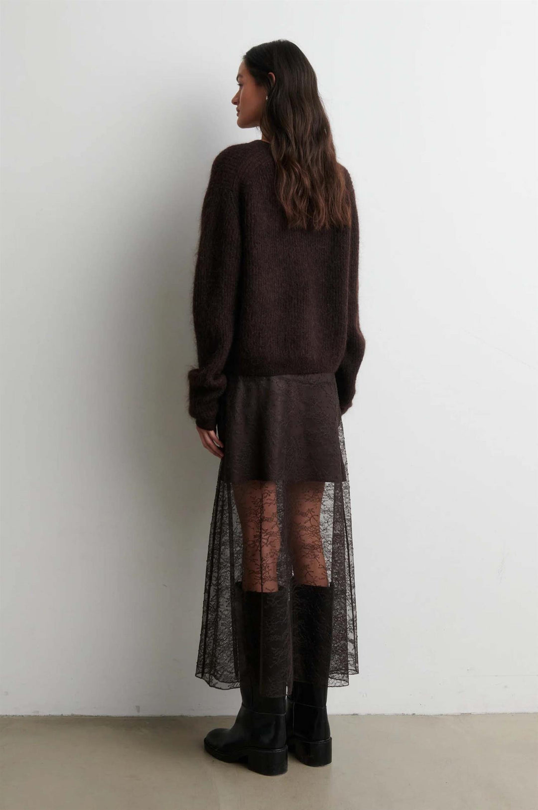 Andrea Knit Cardigan - Chocolate Brown