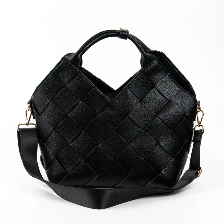 Mina Stor Flettet Shopper - Black