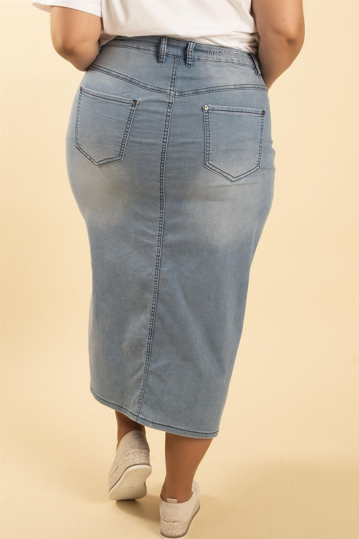 Fay 784 Skirt -  Light Blue Denim