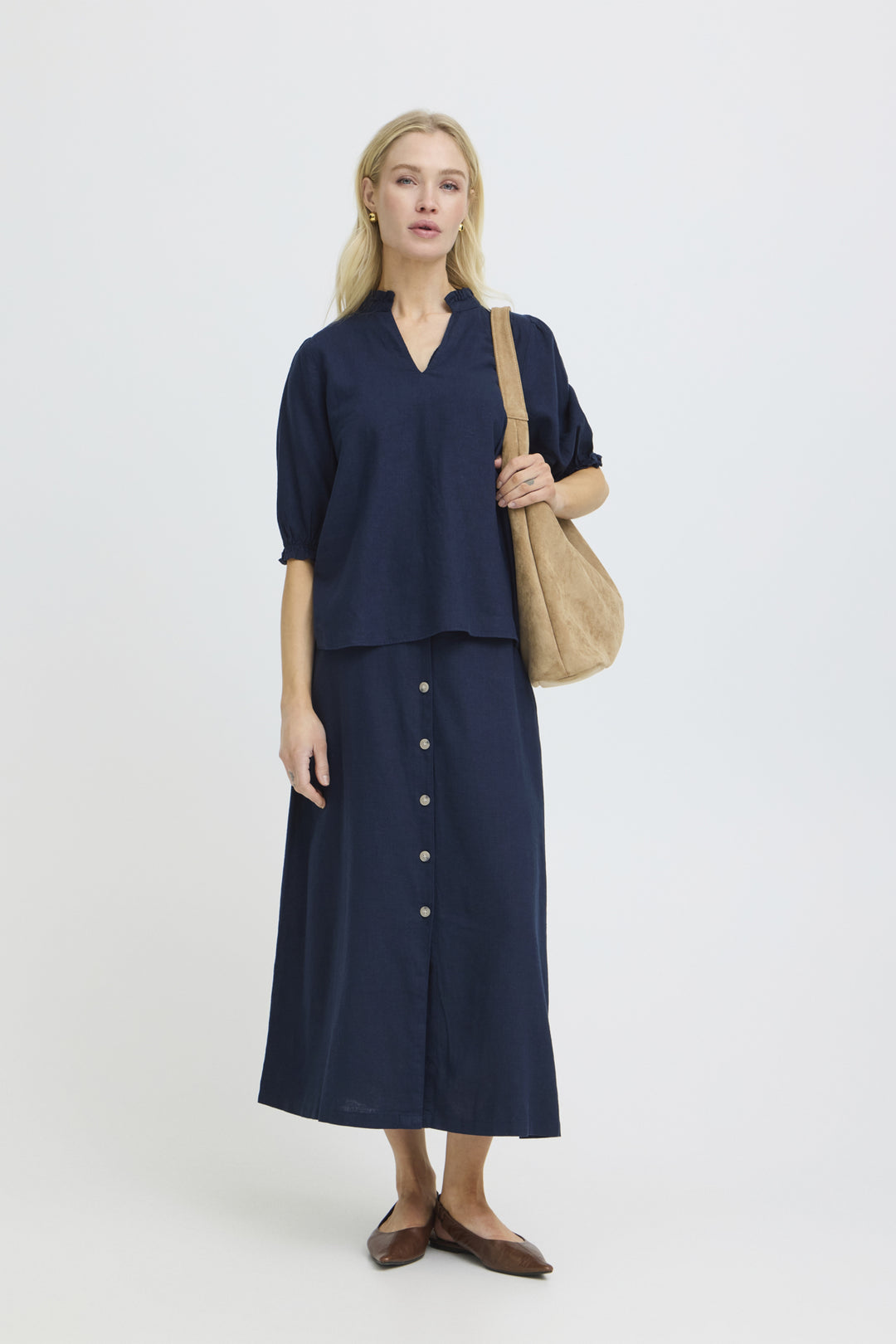 BYFALAKKA PUFF BLOUSE - Copenhagen Night