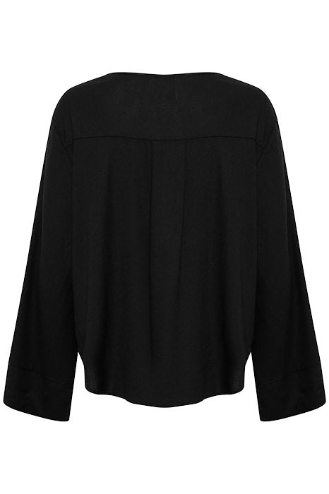 Dias Linen Blouse - Black