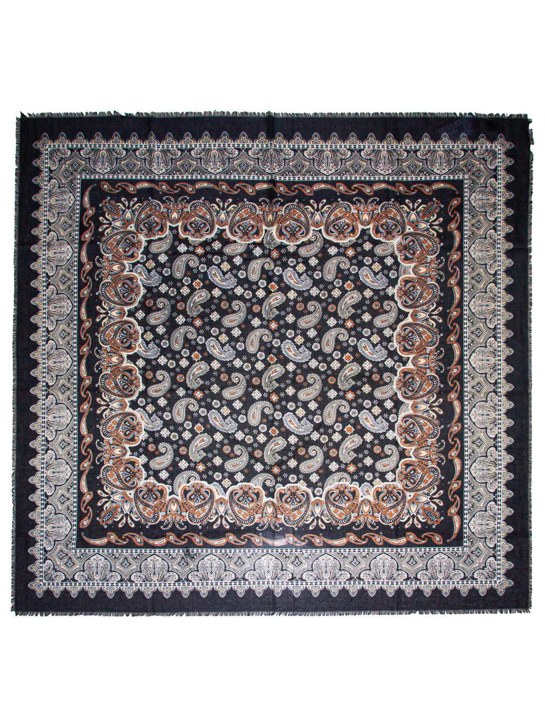 Skjerf Paisley Stort - Black