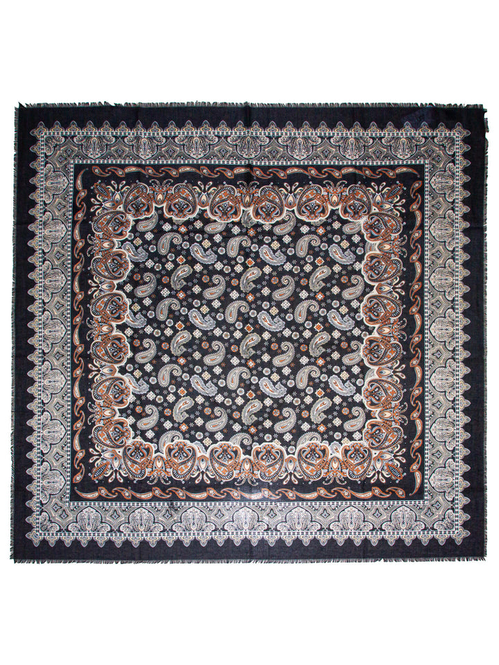 Skjerf Paisley Stort - Black
