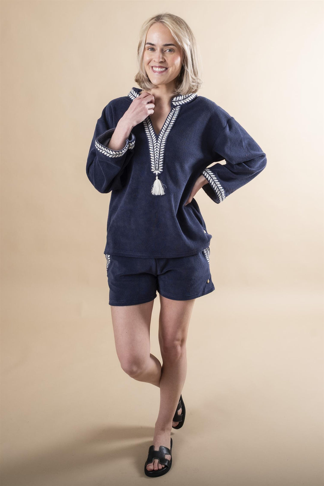 Kaftan Top - Navy