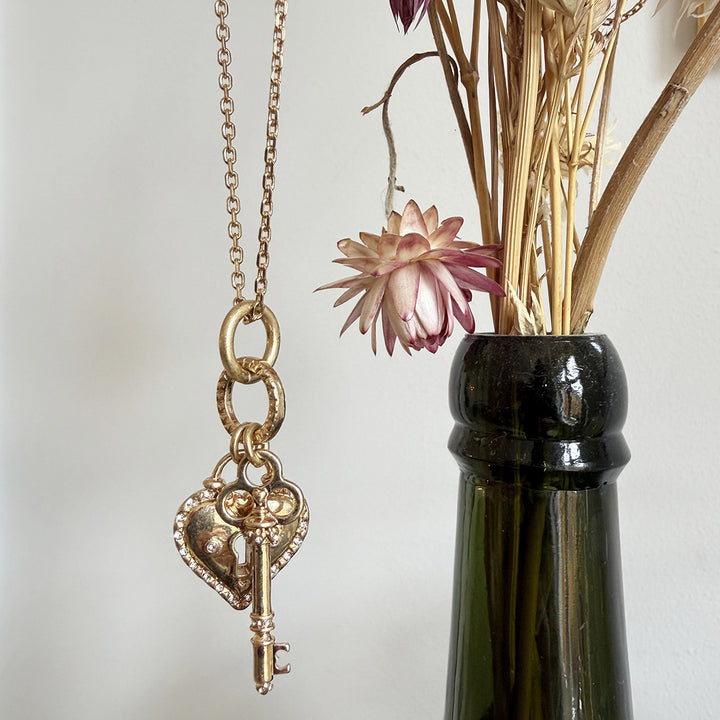 Open My Heart Necklace Long - Gold