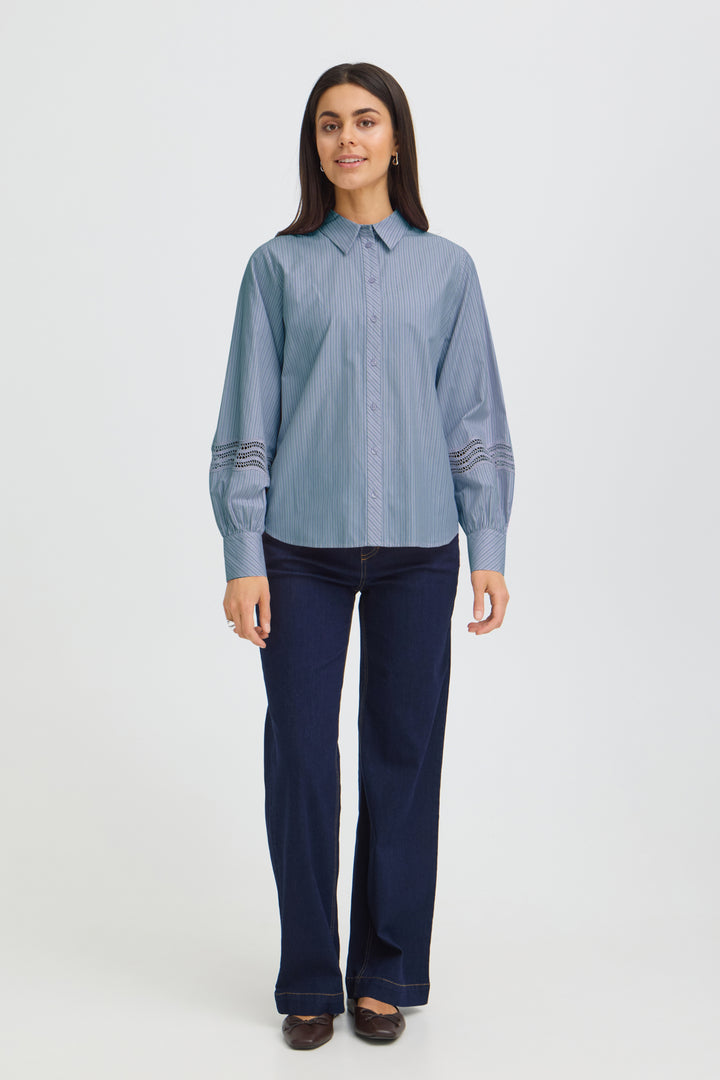 FRYARA Shirt - BLUE BLIZZARD STRIPE
