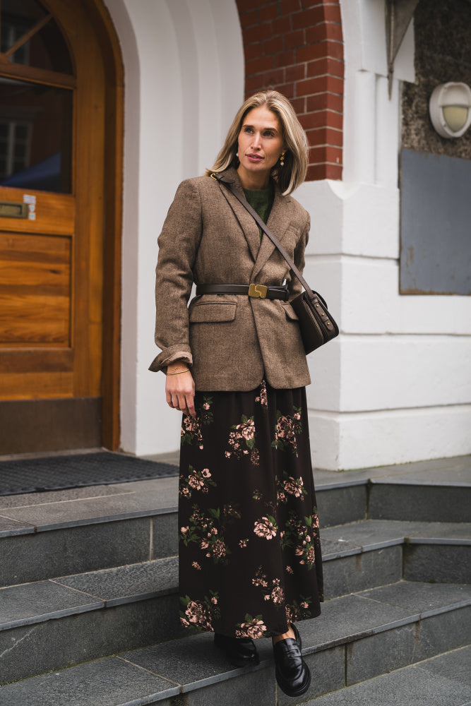 Irene HighWaist Skirt - Misty Rose Flower