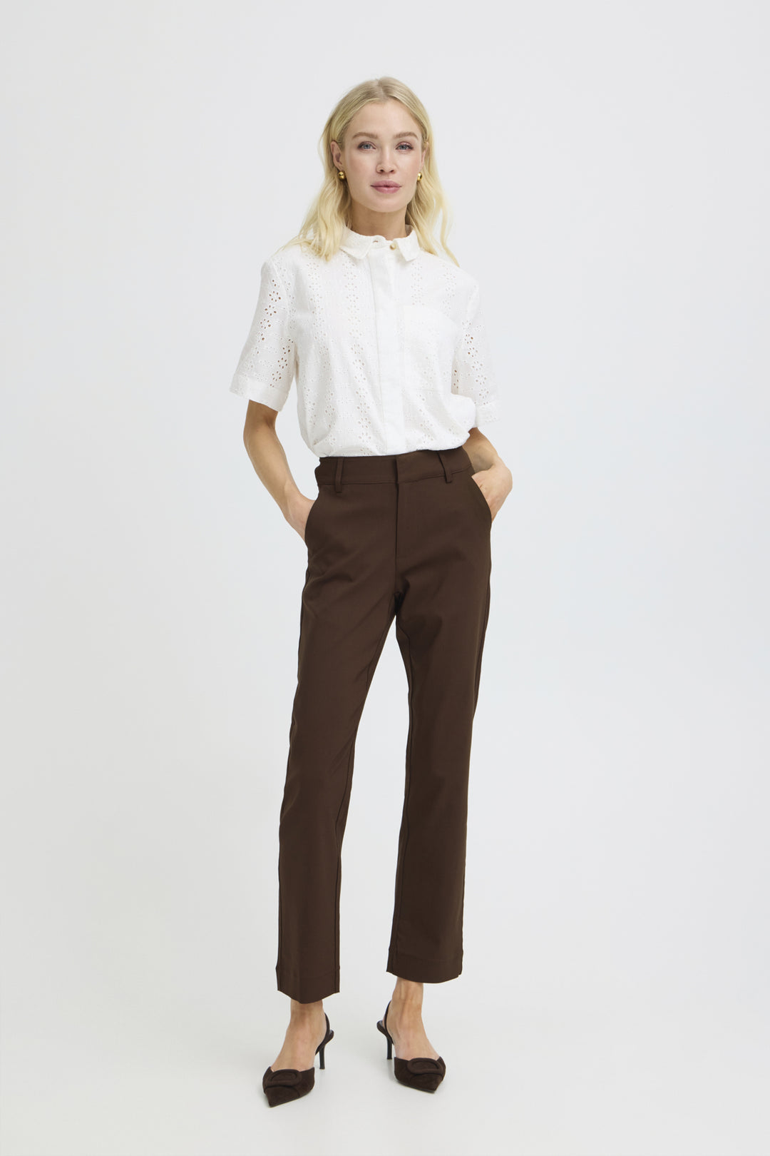 BYDIXI STRAIGHT PANTS - Chicory Coffee