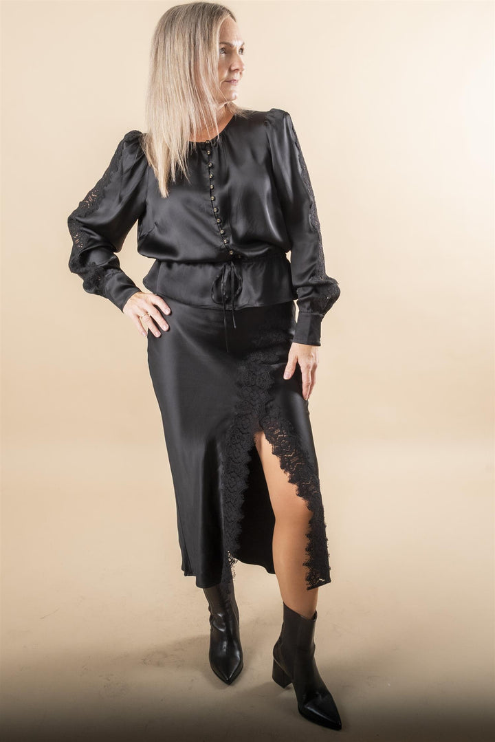 Satin Skirt - Black