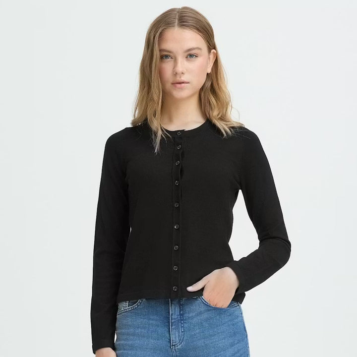 IHLULS O-NECK Cardigan - Black