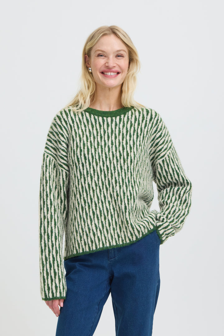 BYojula Jumper - ARTICHOKE GREEN ABSTRECT