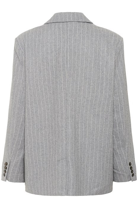 Somaya Blazer - Medium Grey Pinstripe