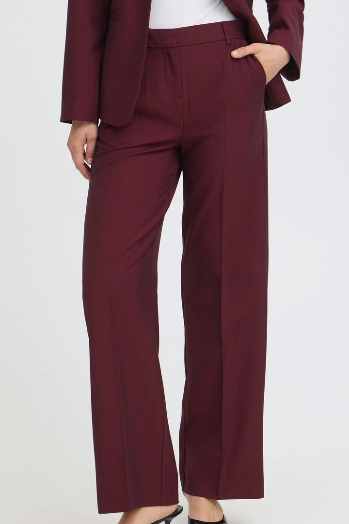 BYDANTA WIDE LEG PANT 2 CROP - Fig Melange
