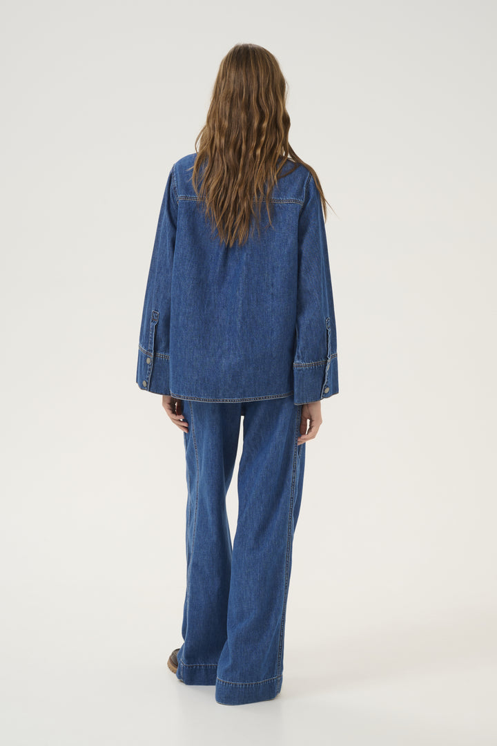 Hilma 171 Boxy Blouse - Medium Blue Wash