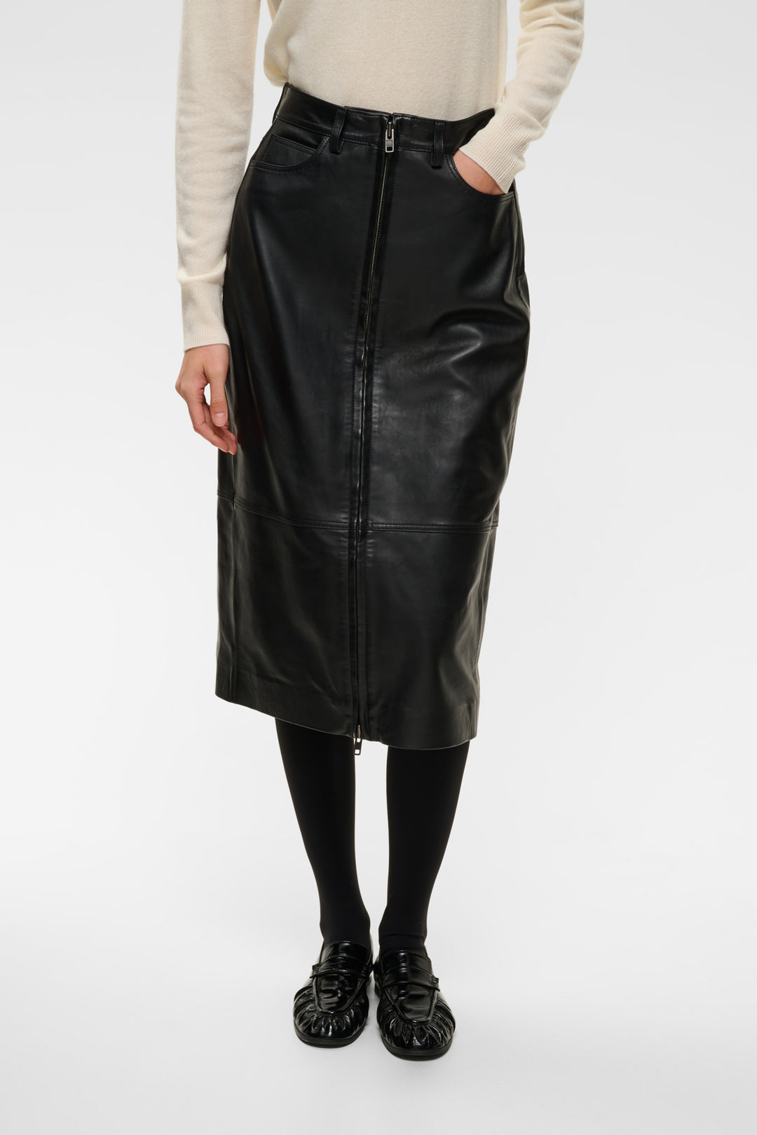 JOKO LEATHER SKIRT - Black
