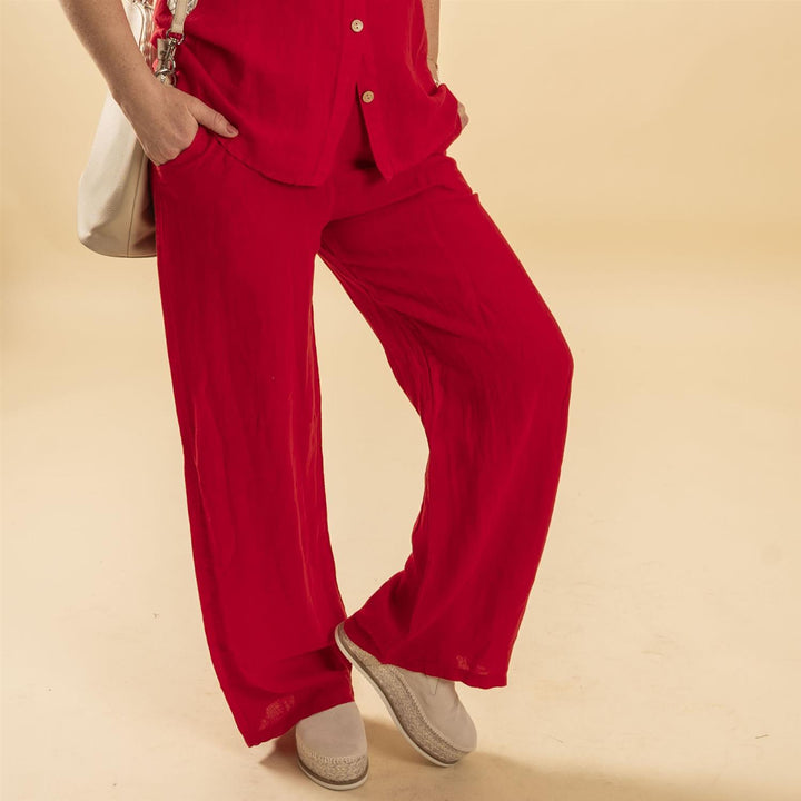 Madli Linen Pant - Red