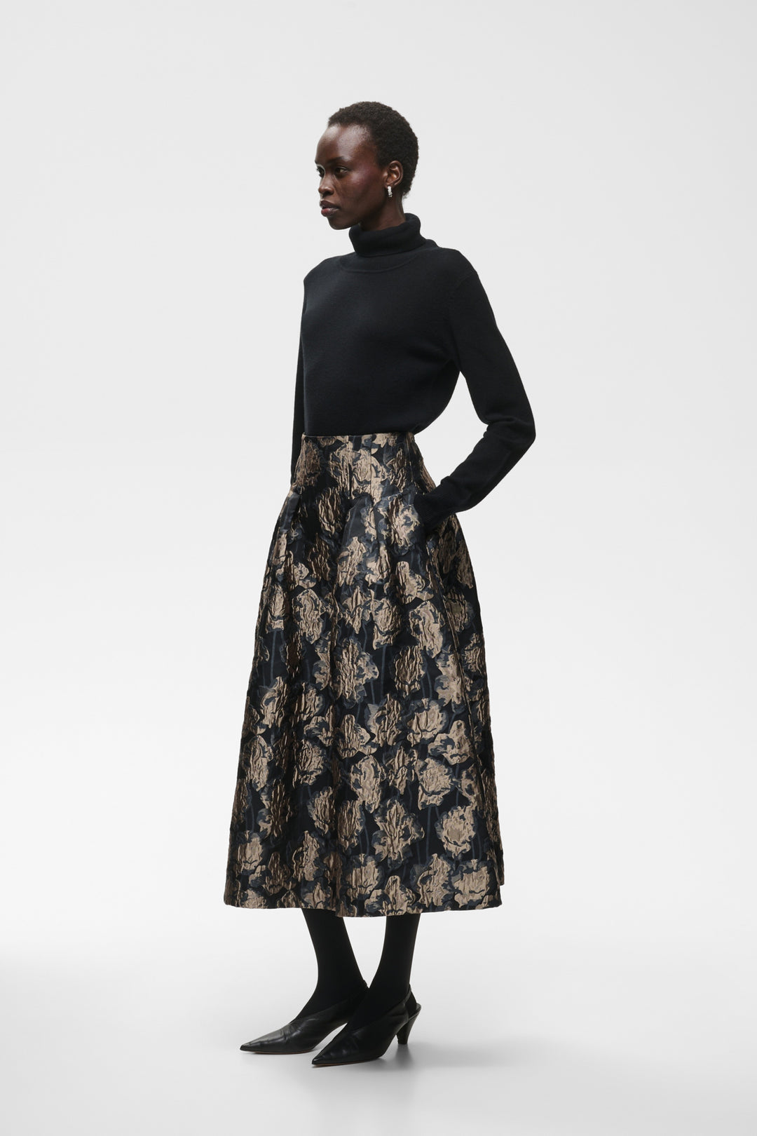 YANCIE SKIRT - FLOWER JACQUARD