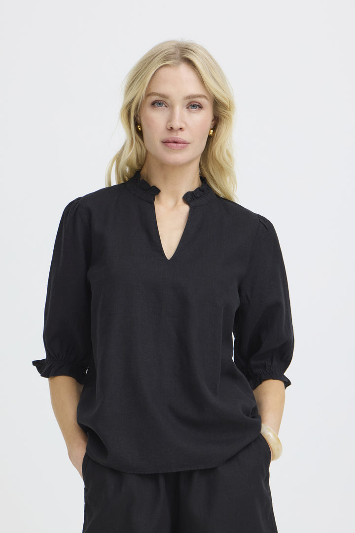 BYFALAKKA PUFF BLOUSE - Meteorite