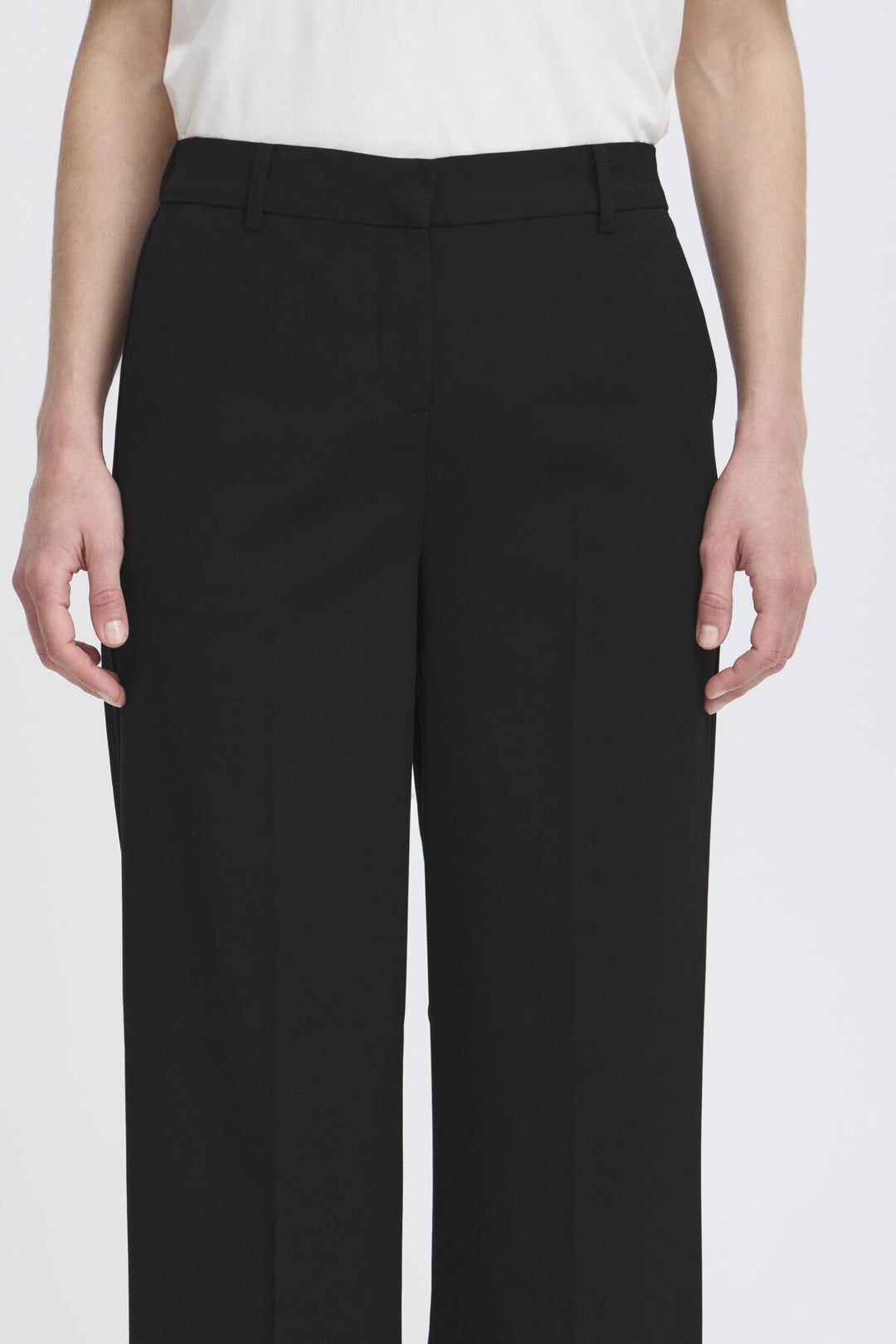 BYDANTA WIDE LEG PANT 2 CROP - BLack