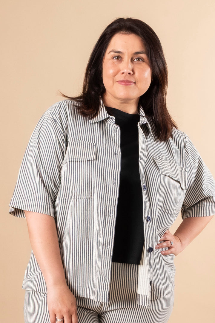 KAnaya Striped Shirt - Midnight/White Stripe