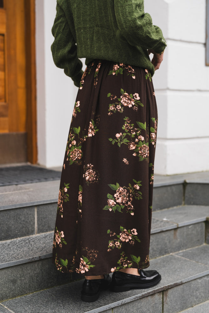 Irene HighWaist Skirt - Misty Rose Flower
