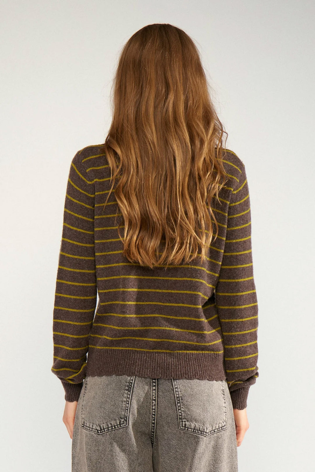 Nulucinda Stripe Pullover - Black Coffee