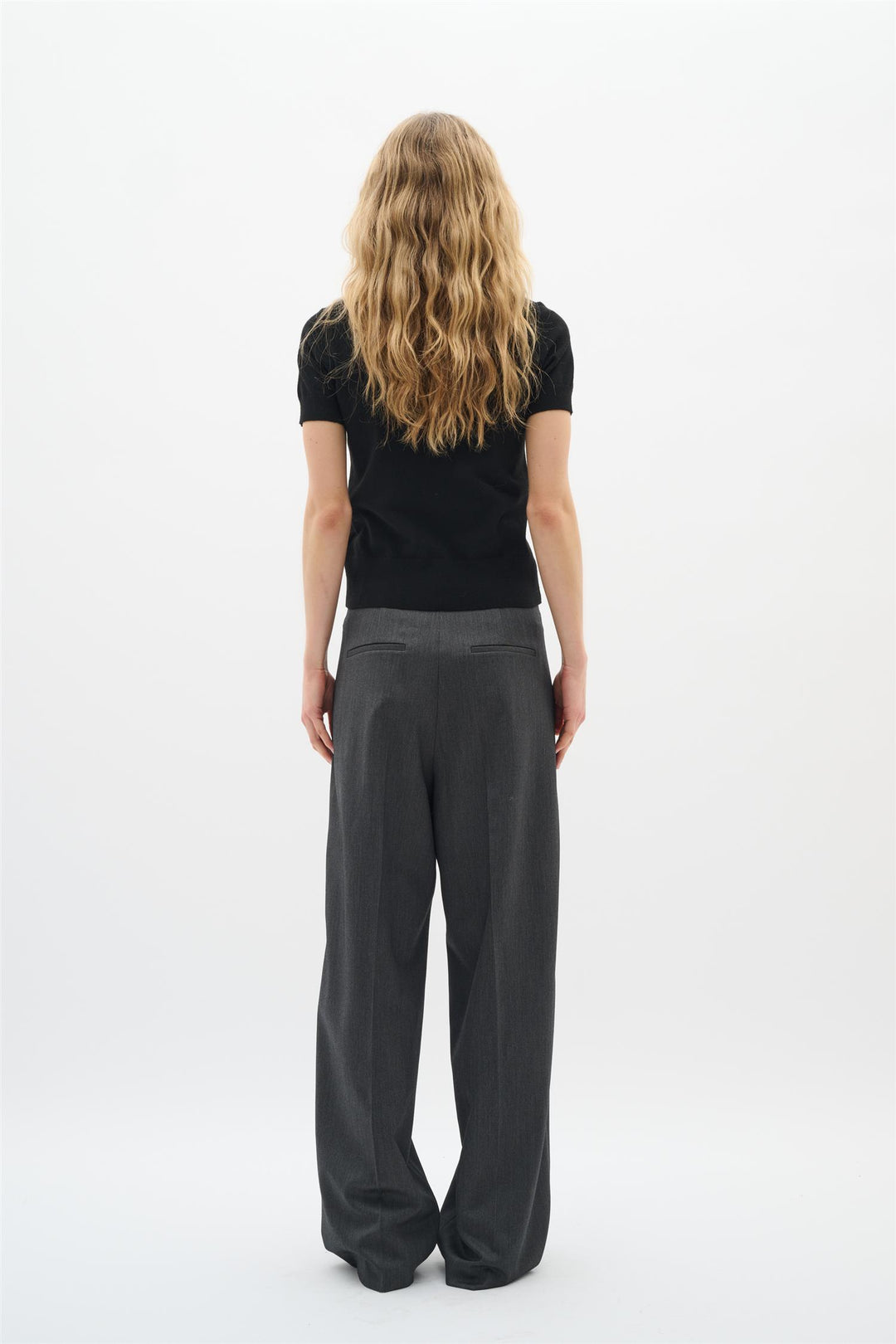 Brunilda Wide Pant - Dark Grey Melange