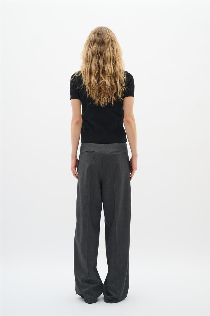 Brunilda Wide Pant - Dark Grey Melange