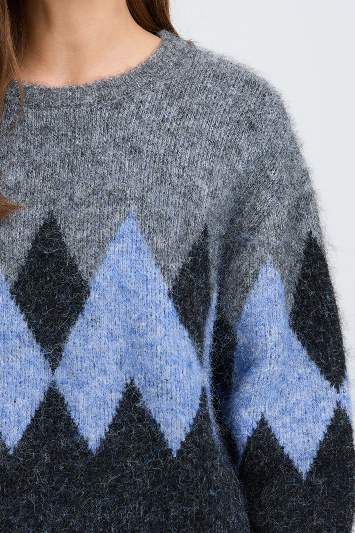 PZESTEL PULLOVER - GREY MELANGE &amp; BLUE