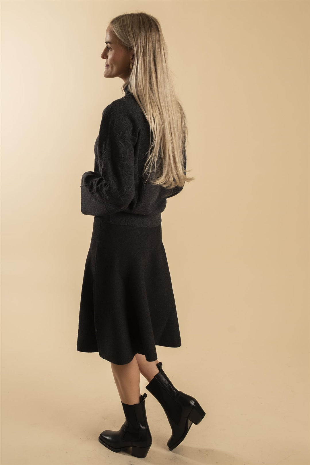 Darja Merino Skirt - Dark Grey